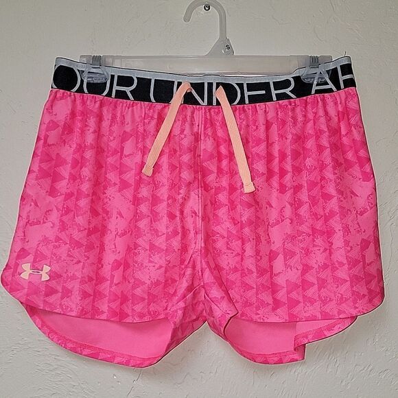 UNDER AMOUR PINK HEAT GEAR LOOSE FIT SHORTS, SIZE XL - Picture 1 of 4